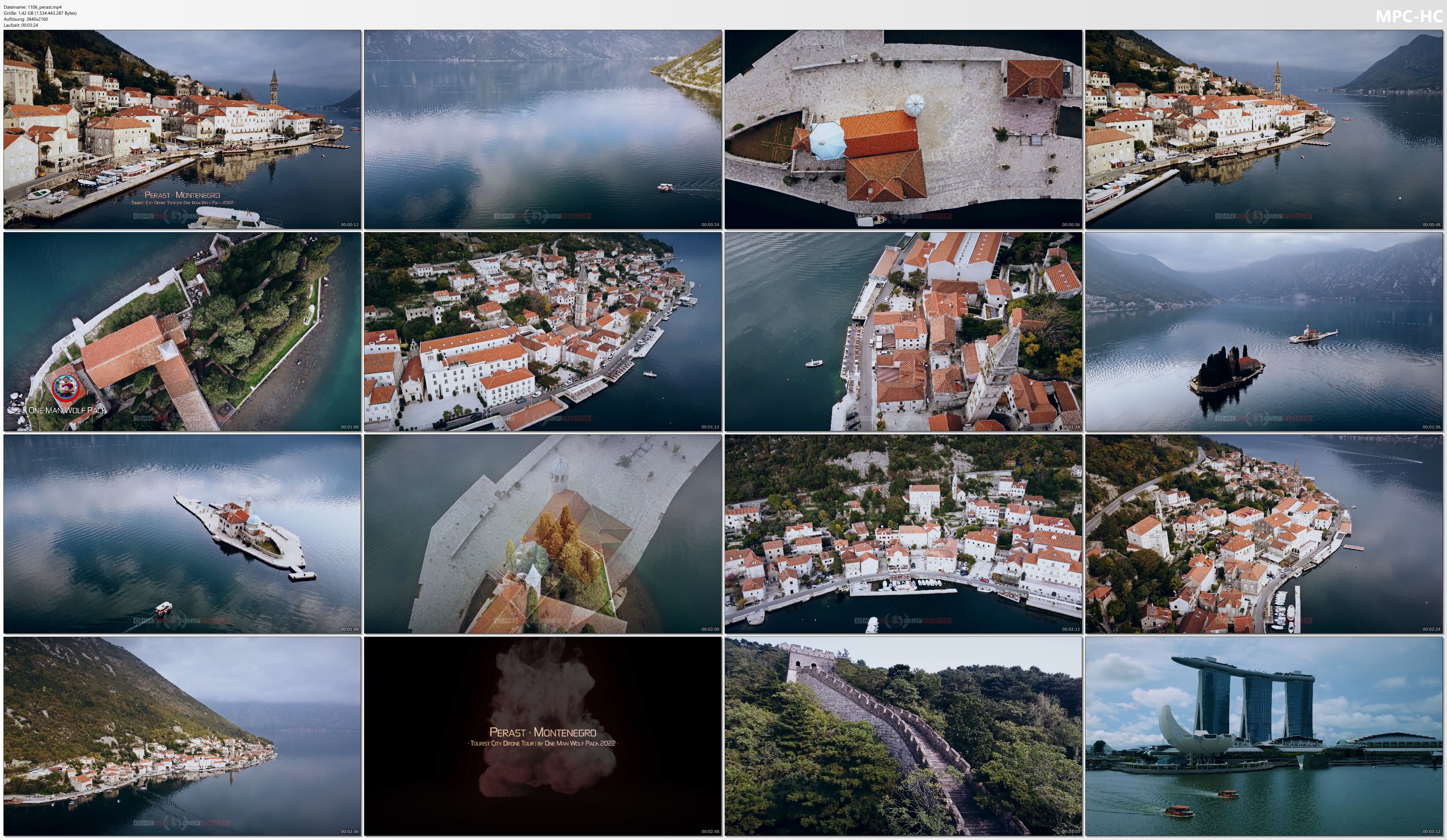 Drone Pictures from Video 【4K】Pittoresque Perast from Above | MONTENEGRO 2022 | Cinematic Wolf Aerial™ Drone Film