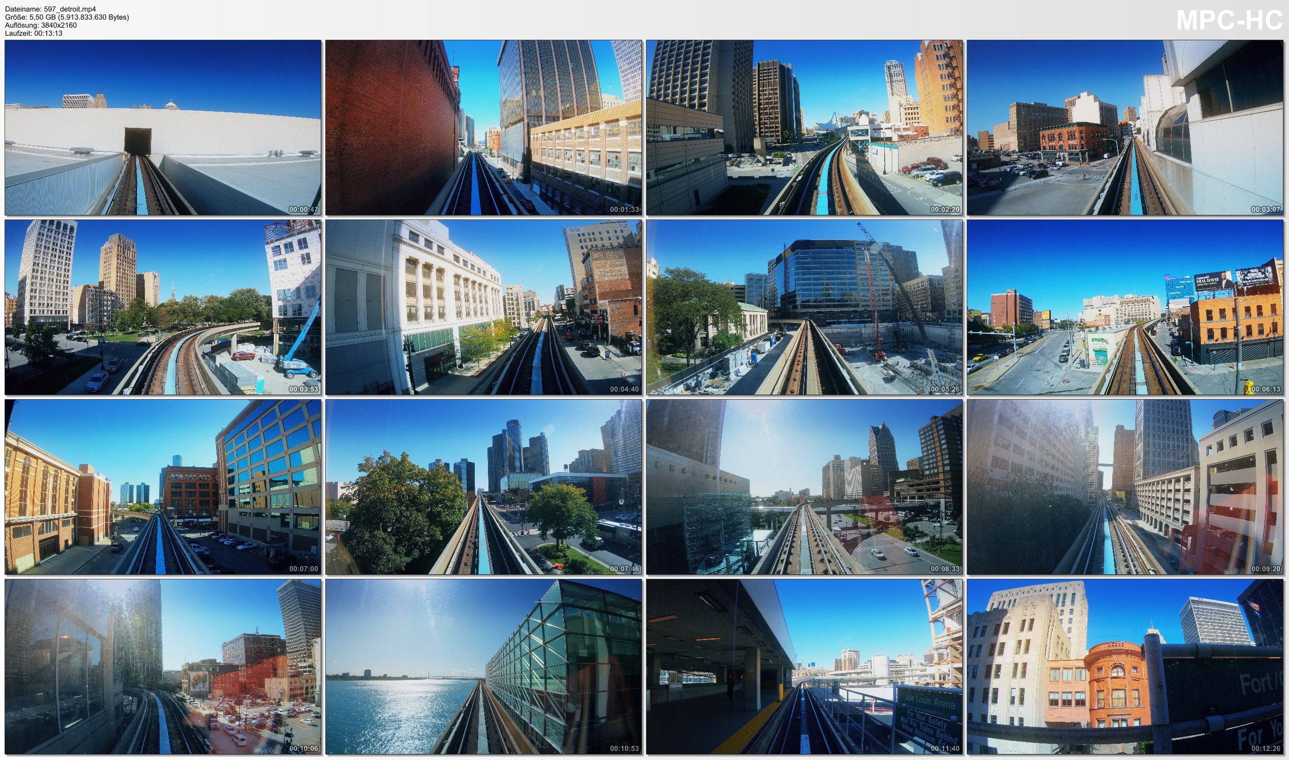  Pictures from Video 【4K】Detroit People Mover | Detroit, Michigan 2020 | Full Ride | Cut out Stops | UltraHD Travel Video