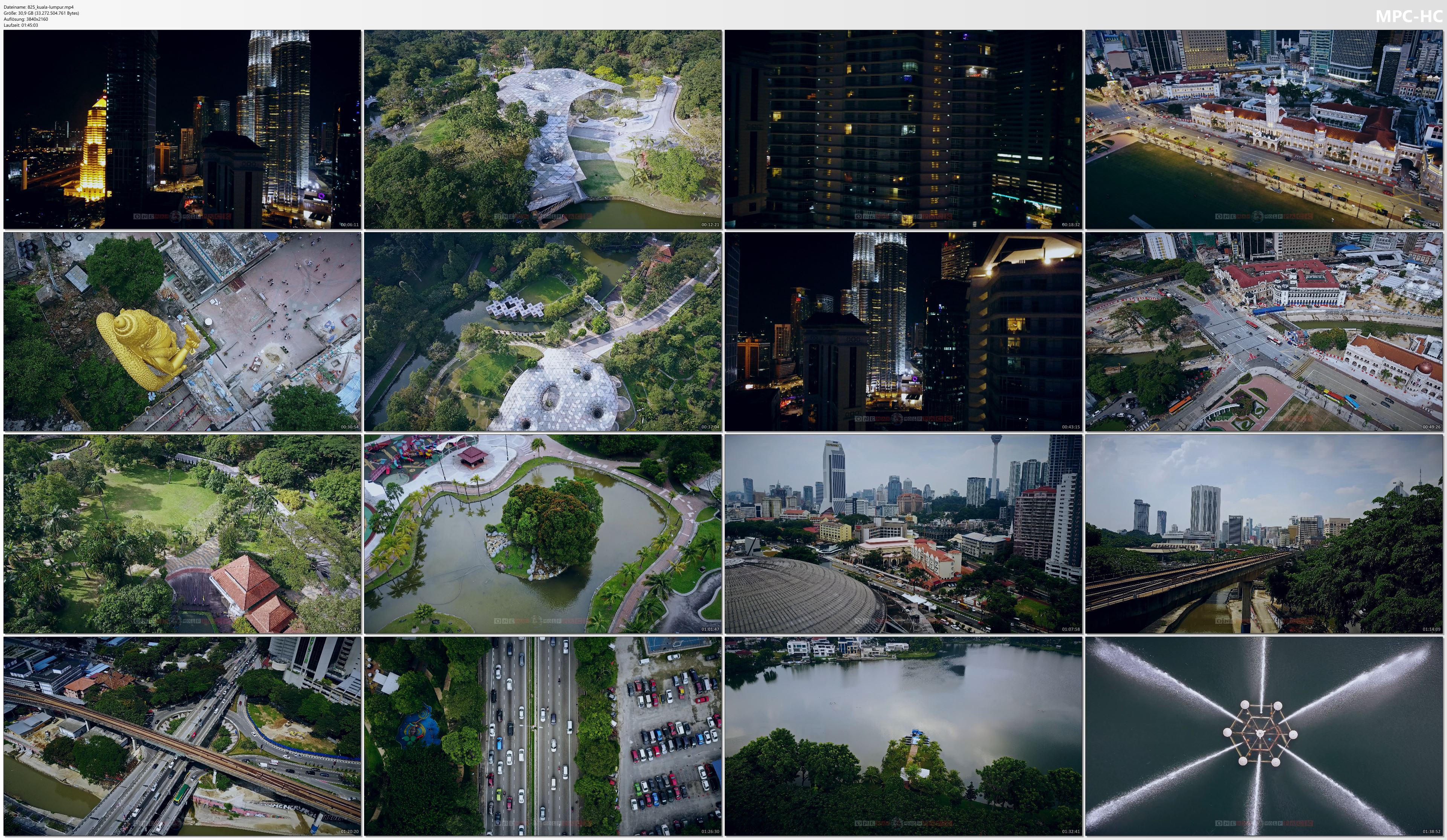 Drone Pictures from Video 【4K】1 ¾ HOUR DRONE FILM: «Kuala Lumpur» | Ultra HD | Chillout Music (for 2160p Ambient UHD TV)