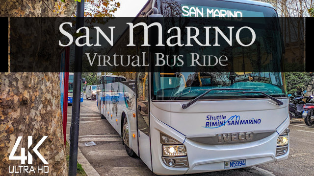 【4K】VIRTUAL BUS RIDE: «Driving to San Marino» Ultra HD (for 2160p Ambient TV)