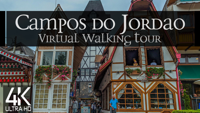 【4K 60fps】VIRTUAL WALKING TOUR: «You will NOT BELIEVE that THIS is Brazil» Campos do Jordão