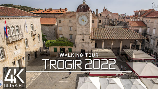 【4K 60fps】VIRTUAL WALKING TOUR: «Trogir - Croatia 2022» | ORIGINAL SOUNDS | NO COMMENT ASMR