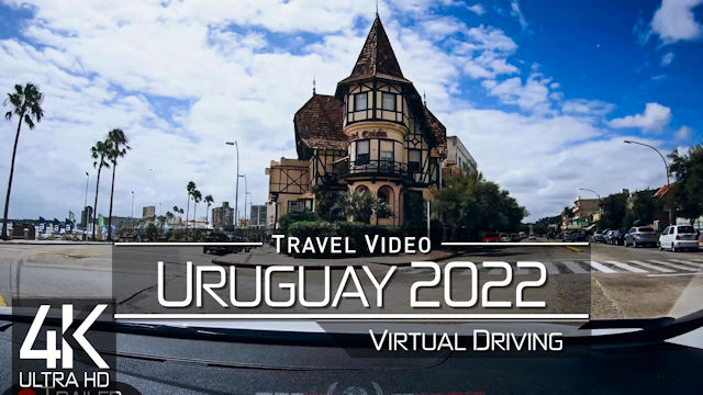 【4K 60fps】5 ¼ HOUR RELAXATION FILM: «Driving in Uruguay (South America)» Ultra HD UHD 2160p Ambi TV
