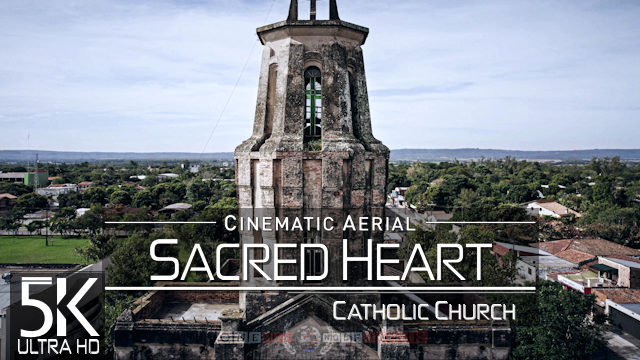 【5K】Sacred Heart of Jesus Church from Above | Ypacarai PARAGUAY 2022 | Cinematic Wolf Aerial™ Drone