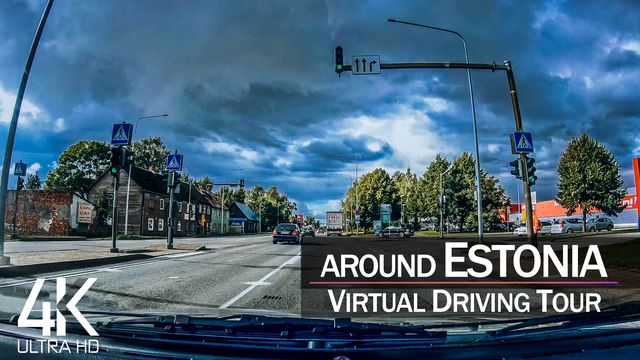 【4K 60fps】½ HOUR RELAXATION FILM: «Driving in Estonia (Countryside)» Ultra HD (for 2160p TV)