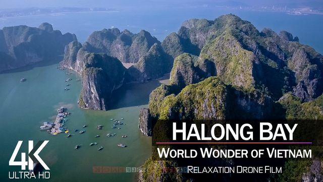 【4K】½ HOUR DRONE FILM: «Halong Bay» | Vietnam Ultra HD | Chillout Music (2160p Ambient UHD TV)