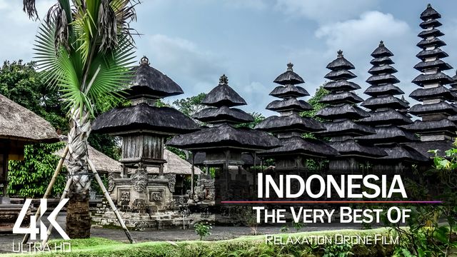 【4K】¼ HOUR DRONE FILM: «The Beauty of Indonesia 2021» | Ultra HD | Chillout Music (Ambient TV)