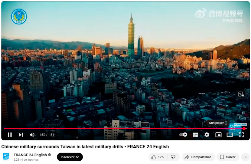 Original sequence by One Man Wolf Pack unlawfully reproduced and overlaid with Chinese military graphics