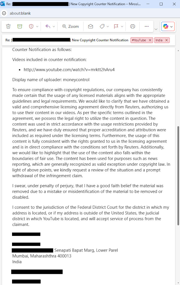 Three strikes, one hand — NW18 tries to undo global copyright violations with a copy-paste excuse.