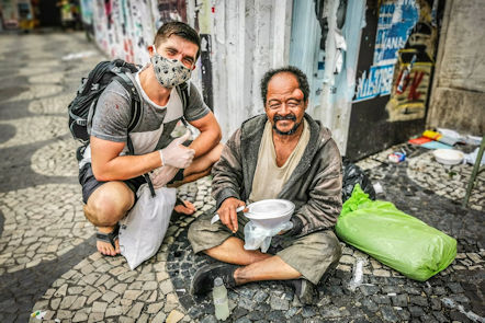 Feeding Homeless in Rio de Janeiro