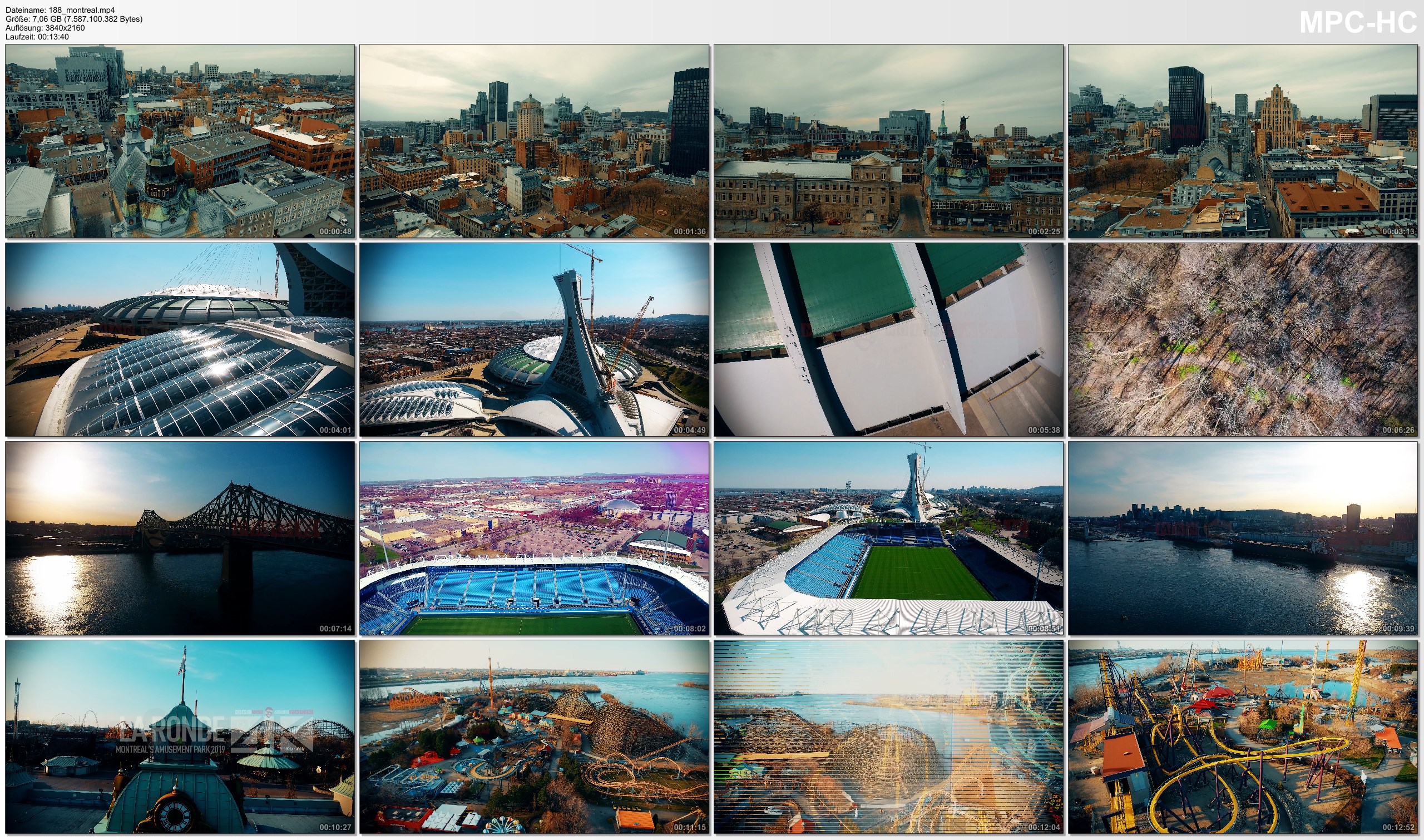Drone Pictures from Video 【4K】Drone Footage | MONTREAL 2019 ..:: The City of Saints | Downtown · Olympic Park · Stade Saputo
