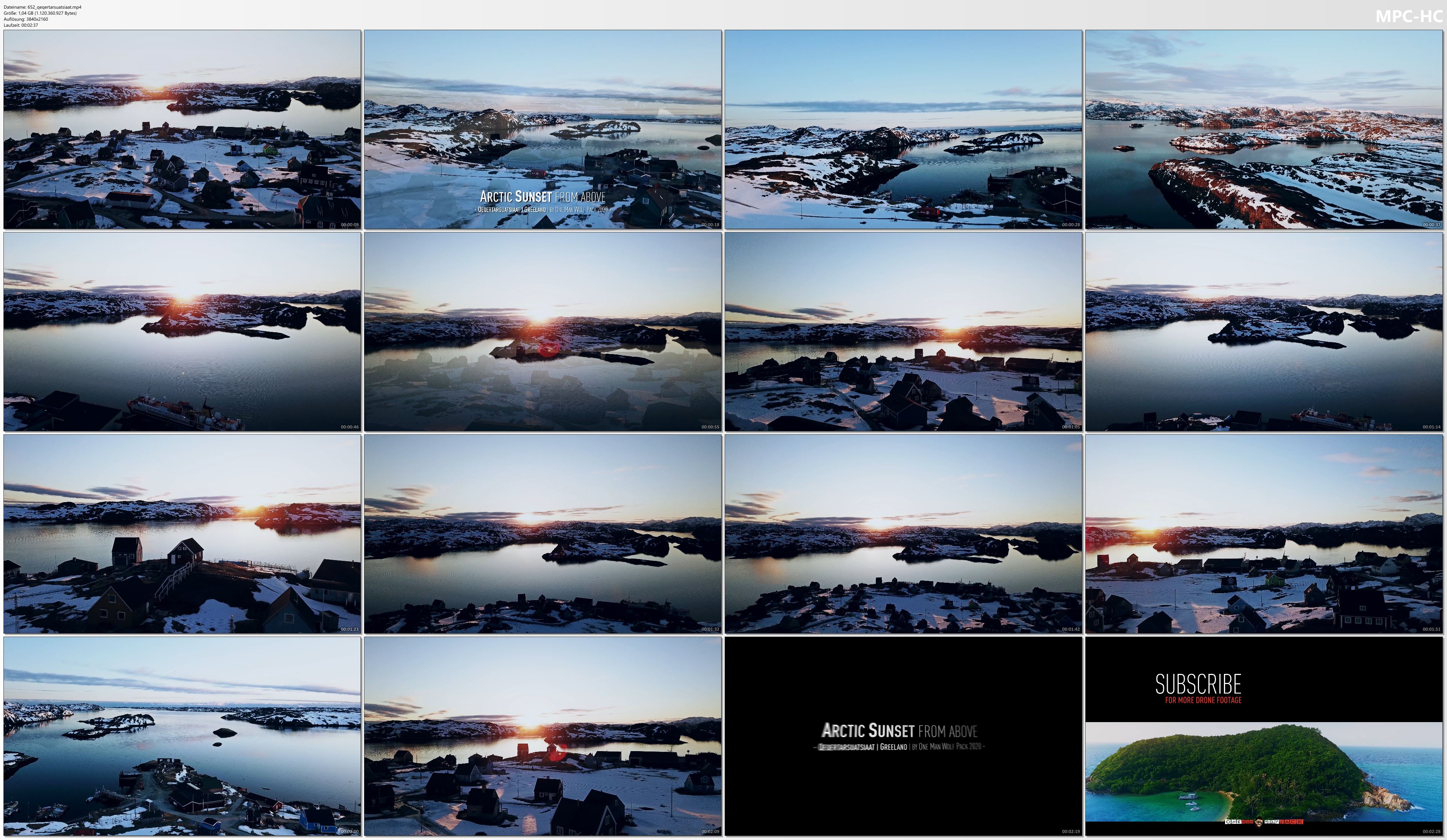 Drone Pictures from Video 【4K】Qeqertarsuatsiaat from Above - GREENLAND 2020 | ARCTIC SUNSET Wolf Aerial™ Drone Film
