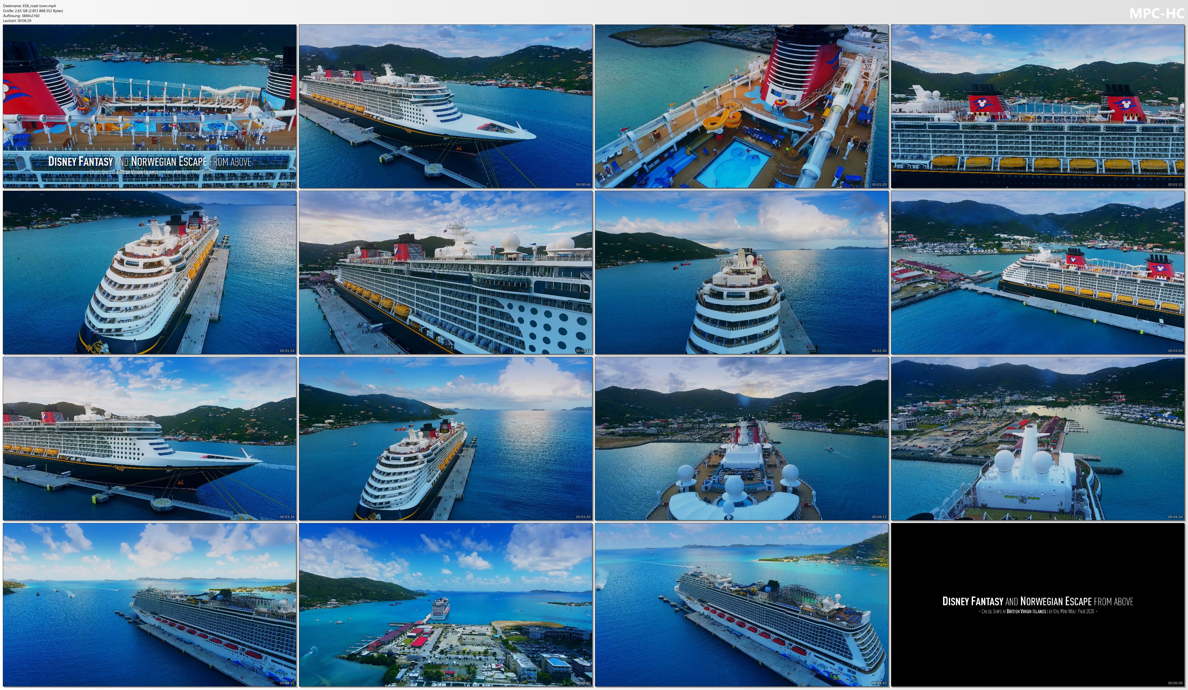 Drone Pictures from Video 【4K】CRUISE SHIPS from Above | Disney Fantasy & Norwegian Escape 2020 | BVI | Cinematic Wolf Aerial™