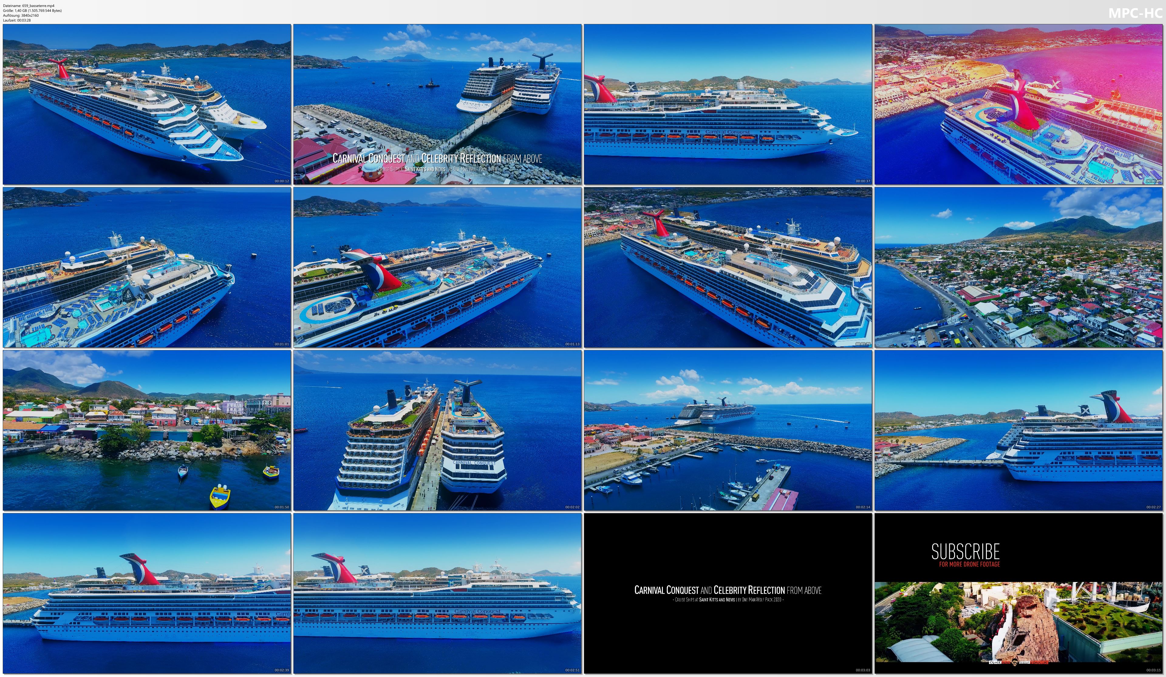 Drone Pictures from Video 【4K】CRUISE SHIPS from Above | Carnival Conquest & Celebrity Reflection | St. Kitts Cinematic Aerial™