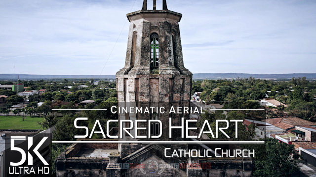 【5K】Sacred Heart of Jesus Church from Above | Ypacarai PARAGUAY 2022 | Cinematic Wolf Aerial™ Drone