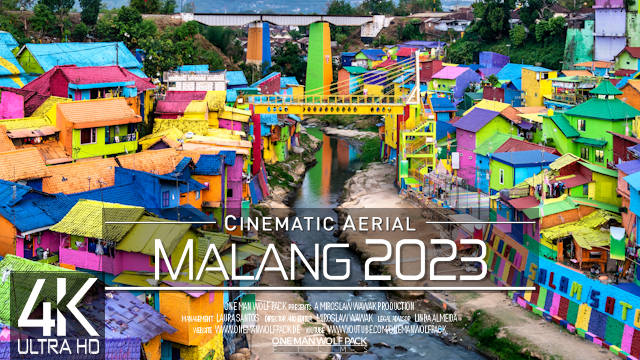 【4K】Malang from Above | Jodipan Colorful Village INDONESIA 2023 | Cinematic Wolf Aerial™ Drone Film