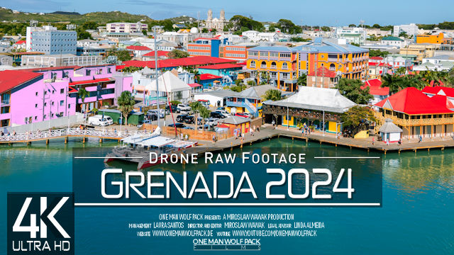 【4K】Drone RAW Footage | This is GRENADA 2024 | St. Georges | Concord Falls | UltraHD Stock Video