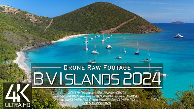 【4K】Drone RAW Footage | These are the BRITISH VIRGIN ISLANDS BVI 2024 | Tortola|UltraHD Stock Video