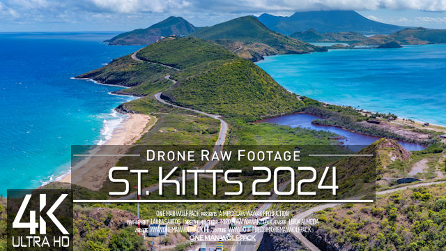 【4K】Drone RAW Footage | This is SAINT KITTS AND NEVIS 2024 | Basseterre & More|UltraHD Stock Video