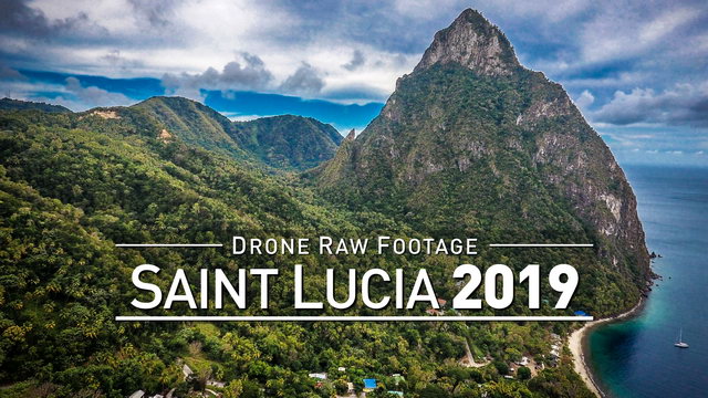 【4K】Drone RAW Footage | SAINT LUCIA 2019 ..:: Castries :: Soufriere | UltraHD Stock Video