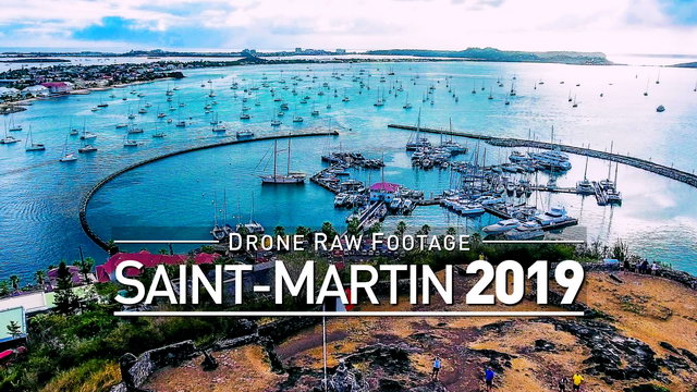【4K】Drone RAW Footage | SAINT-MARTIN 2019 ..:: Marigot | UltraHD Stock Video