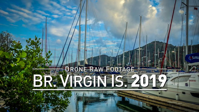 【4K】Drone RAW Footage | BRITISH VIRGIN ISLANDS 2019 ..:: Tortola :: Road Town | UltraHD Stock Video