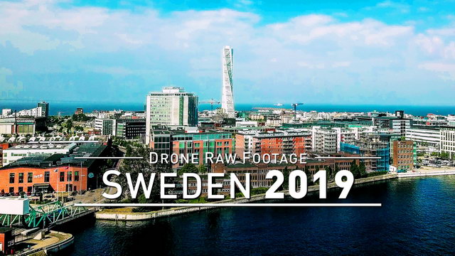 【4K】Drone RAW Footage | SWEDEN 2019 ..:: Malmo | UltraHD Stock Video