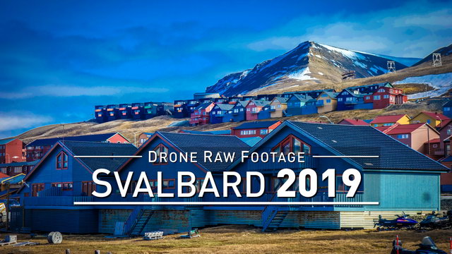 【4K】Drone RAW Footage | SVALBARD AND JAN MAYEN 2019 ..:: Longyearbyen | UltraHD Stock Video