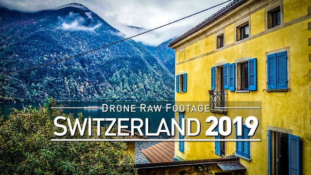 【4K】Drone RAW Footage | SWITZERLAND 2019 ..:: Lugano :: Gandria | UltraHD Stock Video