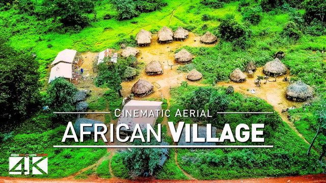 【4K】Footage | Tanene, Guinea - A traditional Village in West Africa 2019 .: Aerial Drone Birds View