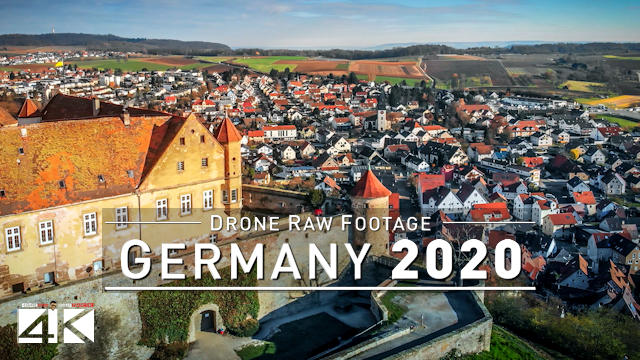 【4K】Drone RAW Footage | This is GERMANY 2020 | Oehringen | Baden-Wuerttemberg | UltraHD Stock Video