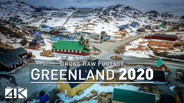 【4K】Drone RAW Footage | This is GREENLAND 2020 | Nuuk | Qaqortoq and More | UltraHD Stock Video