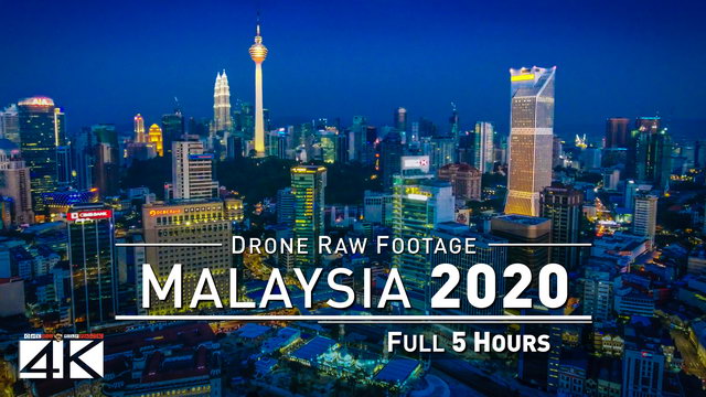 【4K】Drone RAW Footage | This is MALAYSIA 2020 | 5 Hours of Kuala Lumpur | UltraHD Stock Video