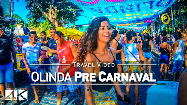 【4K】Pré-Carnaval em Olinda (Brasil) | Praça do Carmo Brazilian Carnival 2020 | UltraHD Travel Video