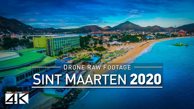 【4K】Drone RAW Footage | This is SINT MAARTEN 2020 | Philipsburg and More | UltraHD Stock Video