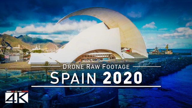 【4K】Drone RAW Footage | This is SPAIN 2020 | Santa Cruz de Tenerife | UltraHD Stock Video