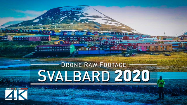 【4K】Drone RAW Footage | This is SVALBARD AND JAN MAYEN 2020 | Longyearbyen | UltraHD Stock Video