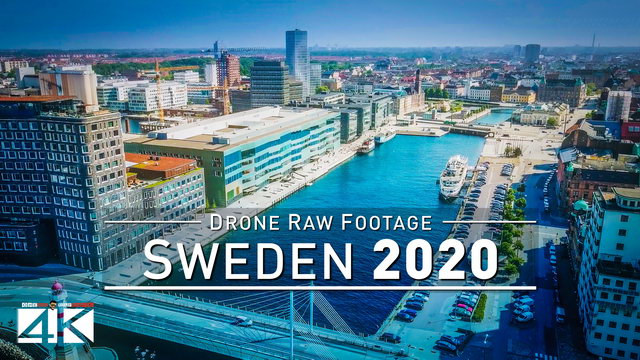 【4K】Drone RAW Footage | This is SWEDEN 2020 | Malmö | UltraHD Stock Video