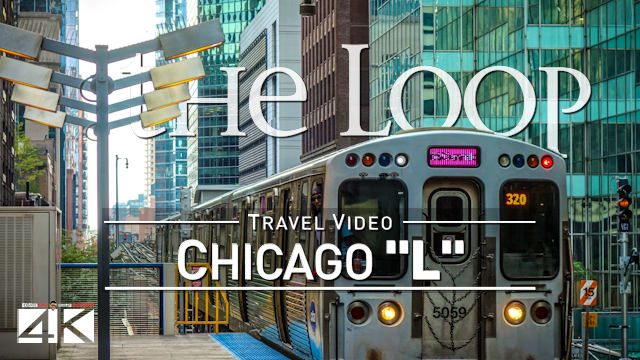 【4K】Riding The Loop | Chicago, Illinois | Full Circle CTA L | Cut out Stops | UltraHD Travel Video