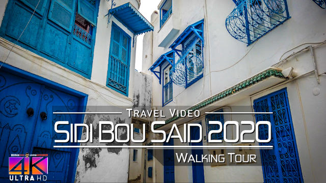 【4K】Virtual Walking Tour | Sightseeing in Sidi Bou Said - TUNISIA 2020 | UltraHD Travel Video
