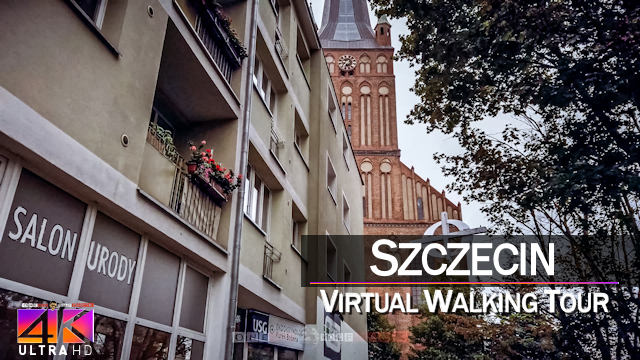 【4K 60fps】VIRTUAL WALKING TOUR: «Szczecin - Poland 2021» | Binaural Sounds UltraHD (for 2160p TV)