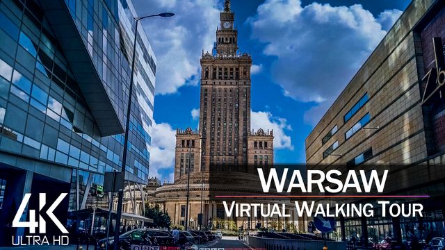 【4K 60fps】VIRTUAL WALKING TOUR: «Warsaw - Poland 2021» | Binaural Sounds Ultra HD (2160p TV)