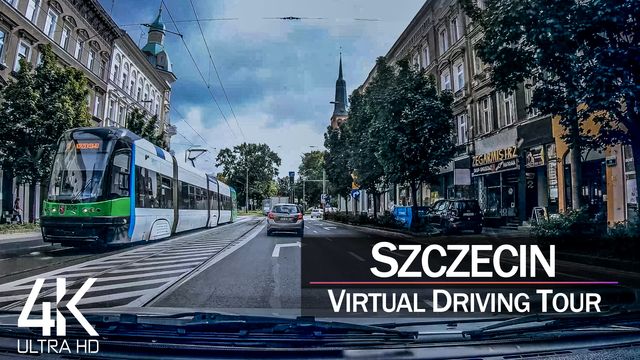 【4K 60fps】¾ HOUR RELAXATION FILM: «Driving in Szczecin (Poland)» Ultra HD (for 2160p Ambient TV)