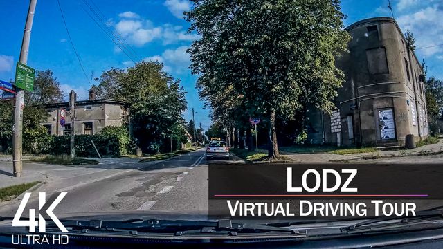 【4K 60fps】½ HOUR RELAXATION FILM: «Driving in Łódź (Poland)» Ultra HD (for 2160p Ambient TV)