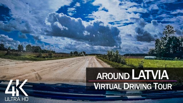 【4K 60fps】¼ HOUR RELAXATION FILM: «Driving in Latvia (Countryside)» Ultra HD (for 2160p TV)