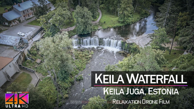 【4K】½ HOUR DRONE FILM: «Keila Waterfall» | Estonia Ultra HD | Chillout (2160p Ambient UHD TV)