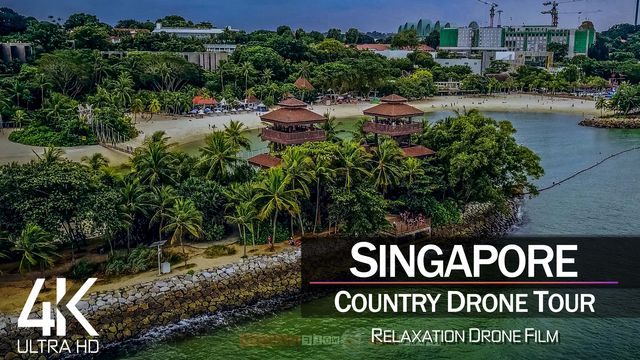 【4K】¾ HOUR DRONE FILM: «The Beauty of Singapore» | Ultra HD | Chillout (2160p Ambient UHD TV)