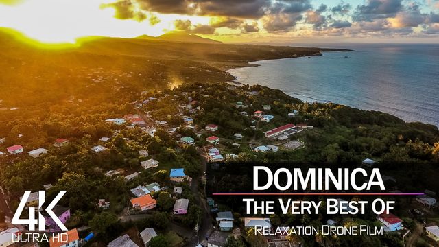 【4K】¼ HOUR DRONE FILM: «The Beauty of Dominica 2021» | Ultra HD | Chillout Music (Ambient TV)