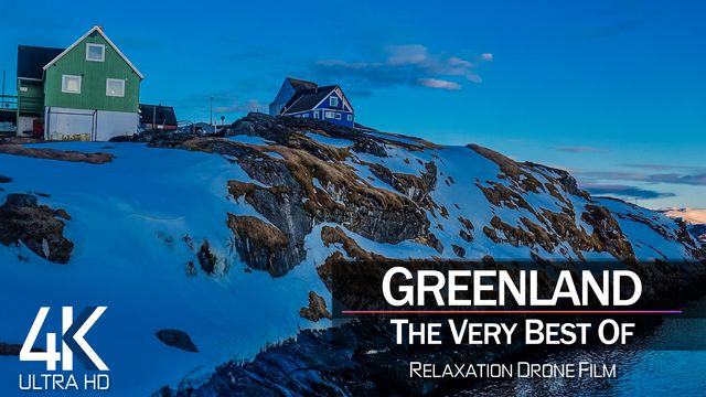 【4K】¼ HOUR DRONE FILM: «The Beauty of Greenland 2021» | Ultra HD | Chillout Music (Ambient TV) | 842