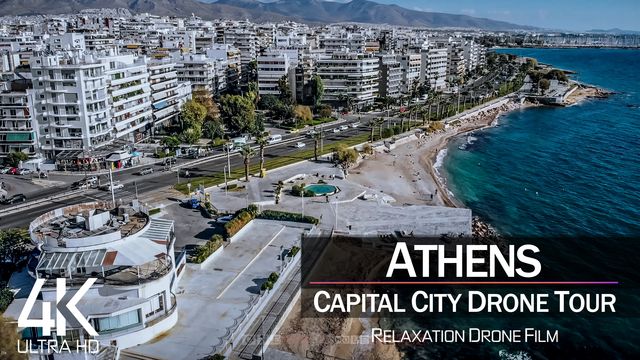 【4K】½ HOUR DRONE FILM: «Athens - Greece» | Ultra HD | Chillout Music (2160p Ambient UHD TV)